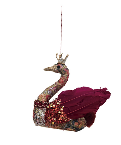 Fairytale Feather Swan Charm Ornament