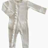 The Organic Frill Zip Footie