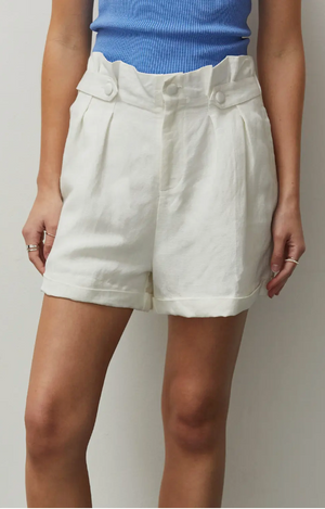 High-Waisted Linen Shorts