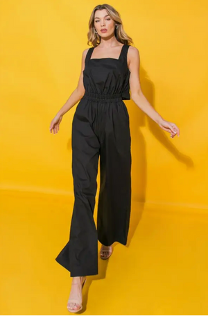 A Solid Poplin Jumpsuit