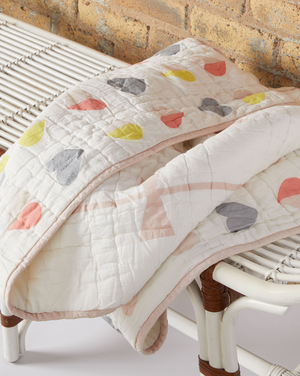 Hearts & Frills Reversible Baby Quilt + Monogramming