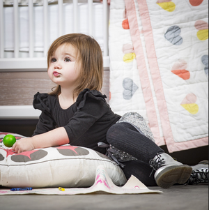 Hearts & Frills Reversible Baby Quilt + Monogramming