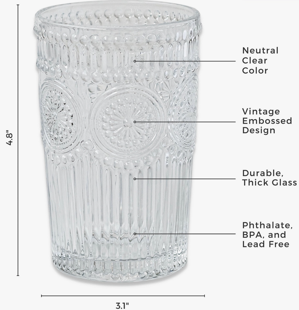 13 oz. Vintage Textured Glass