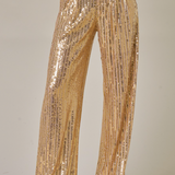 Gold Sequins Wide Leg Pant