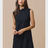 Sleeveless Mock Neck Sweater with Mini Pearl Collar