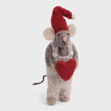 Small Grey Boy Mouse W/Heart