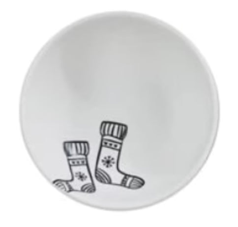 Black & White Winter Vibes Stoneware Bowl