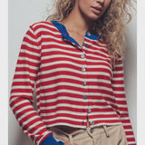 Striped Cropped Cardiga