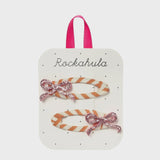 Stripy Glitter Bow Clips