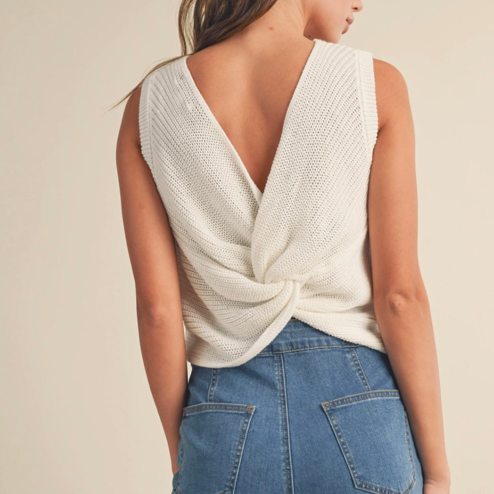 
                      
                        Twisted Detail On Back Knit Top
                      
                    