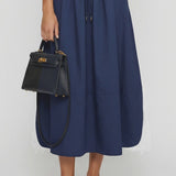 Tulip Midi Skirt, Navy