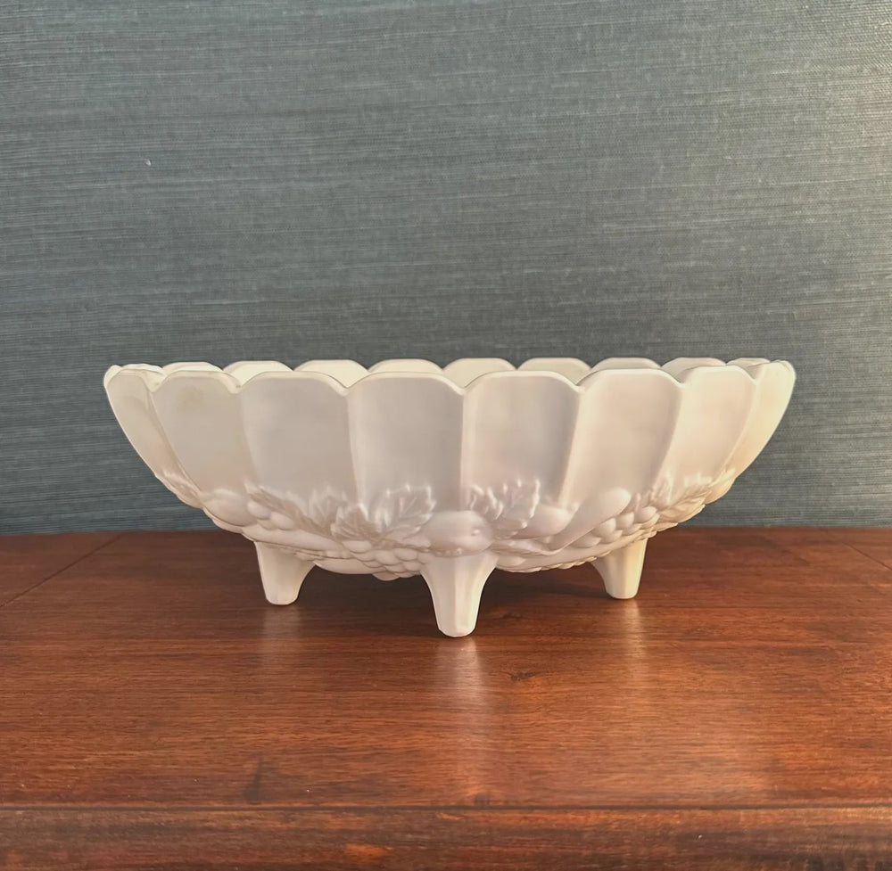 Vintage  Pedestal Milk Glass Bowl