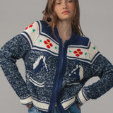 Zip Up flower cardigan