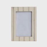 Resin Photo Frame w/ Metal Inlay, Cream Color