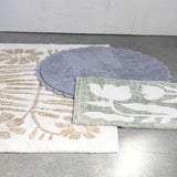 Cool Gray Crocheted & Scalloped Trim Rug