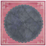 Cool Gray Crocheted & Scalloped Trim Rug