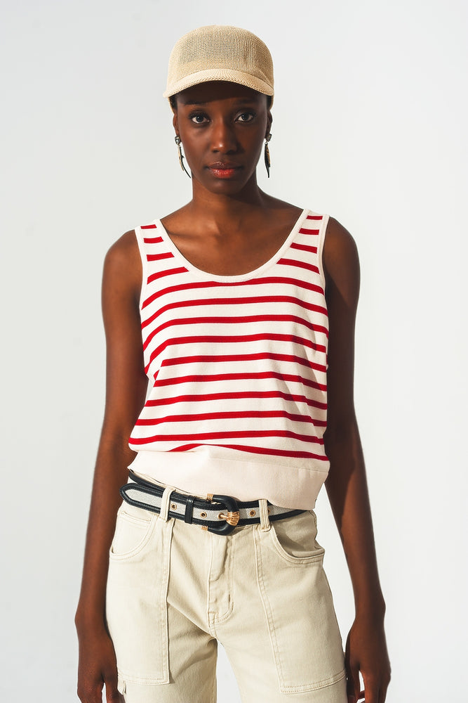 
            
                Load image into Gallery viewer, Striped Cropped Top in Red and White
            
        