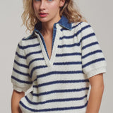 Madison Stripe Short Sleeve Sweater