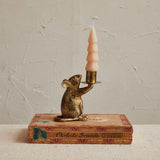 Mouse Taper Holder, Antique Gold