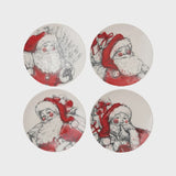 Santa Image Plate, Red, Black & White