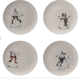 Stoneware 10" Plate w Snowman & Birds