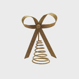 Metal Bow Tree Topper w Pink Glitter