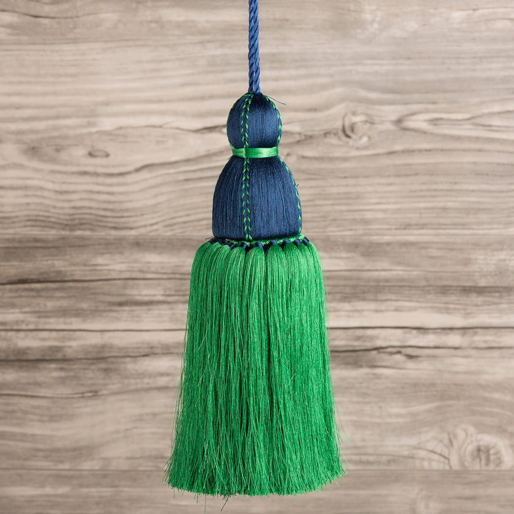 
                      
                        Navy & Green Tassel, Trellis Home Tassels & Trims Collection with Pyar&Co.
                      
                    