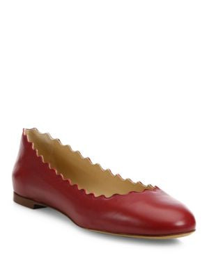 PRE-LOVED Chloe Scalloped flats Red Tulip Shoes