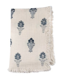 
            
                Load image into Gallery viewer, Fleur Ombre Throw, Blue/Ivory
            
        
