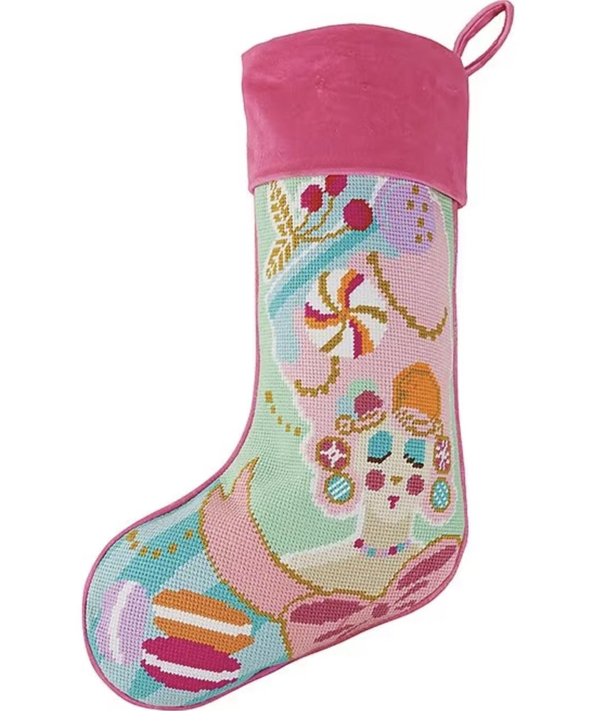 Marie Sweet Embroidered Needlepoint Stocking