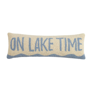 
            
                Load image into Gallery viewer, On Lake Time Hook Pillow, Blue/White
            
        