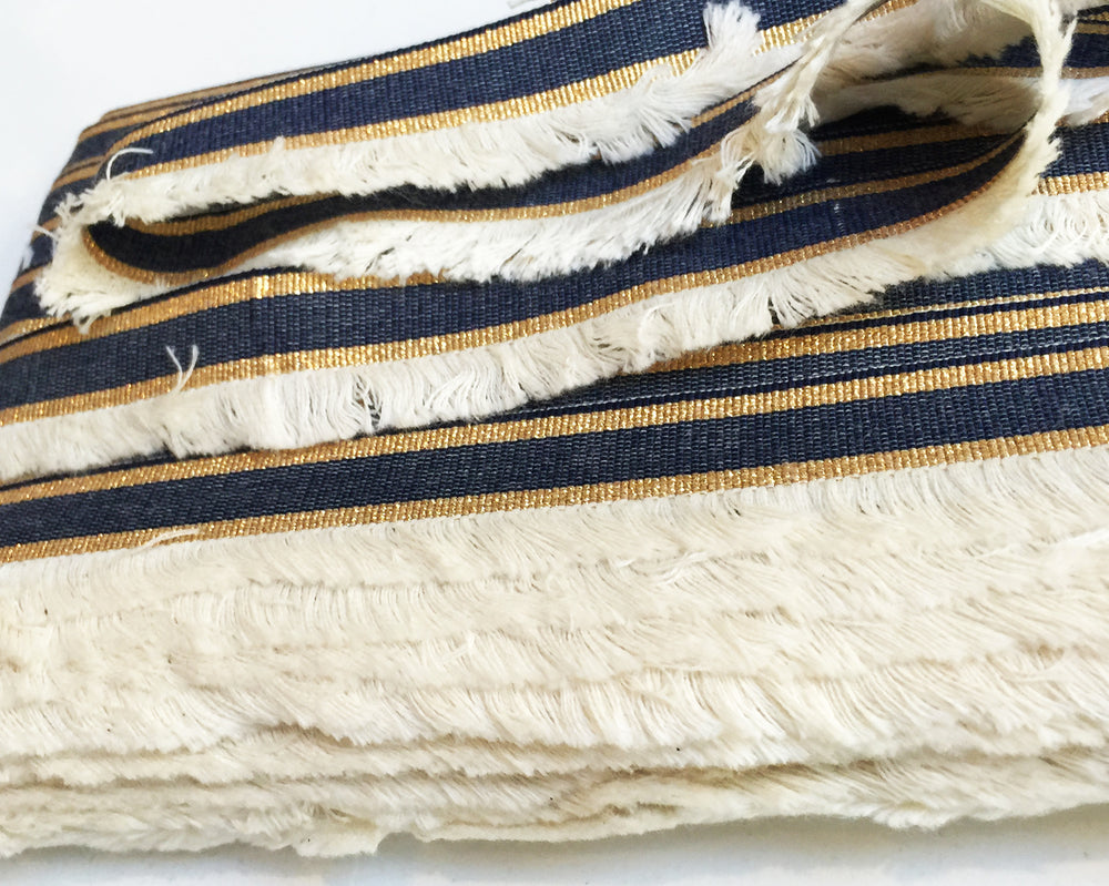 Ragi Trim, Navy, Ivory, Gold
