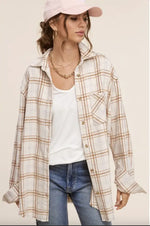 Button Down Fall Winter Plaid Shacket