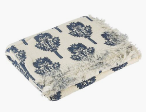 
            
                Load image into Gallery viewer, Tamra Throw / Ivory &amp;amp; Navy
            
        