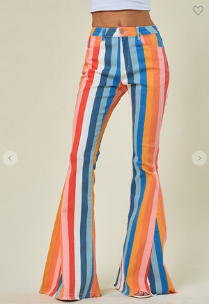 High Waist Flared Jeans Multi Color