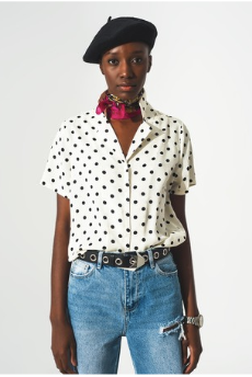 
            
                Load image into Gallery viewer, Polka Dot Shirt in Cream
            
        