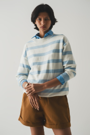 Long Blue Striped Sweater
