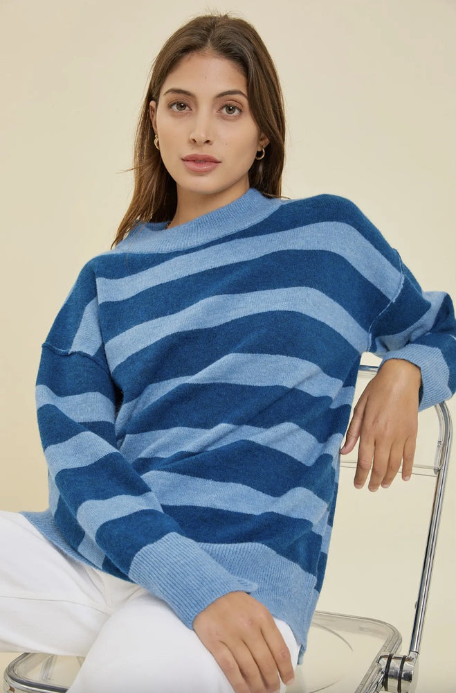 
            
                Load image into Gallery viewer, Teal Striped Sweater
            
        