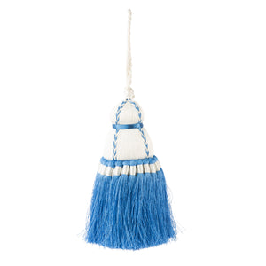 
            
                Load image into Gallery viewer, French Blue &amp;amp; White Tassel, Trellis Home Tassels &amp;amp; Trims Collection with Pyar&amp;amp;Co.
            
        