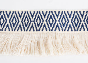 Diamond Navy with Fringe by Trellis Home with Pyar&Co.