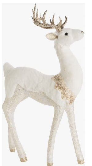 White Deer with gold & lace
