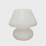 White Blown Glass Table Lamp w/ Inline Switch