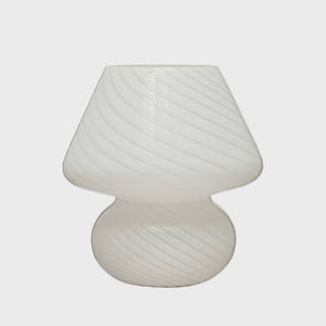 
            
                Load image into Gallery viewer, White Blown Glass Table Lamp w/ Inline Switch
            
        