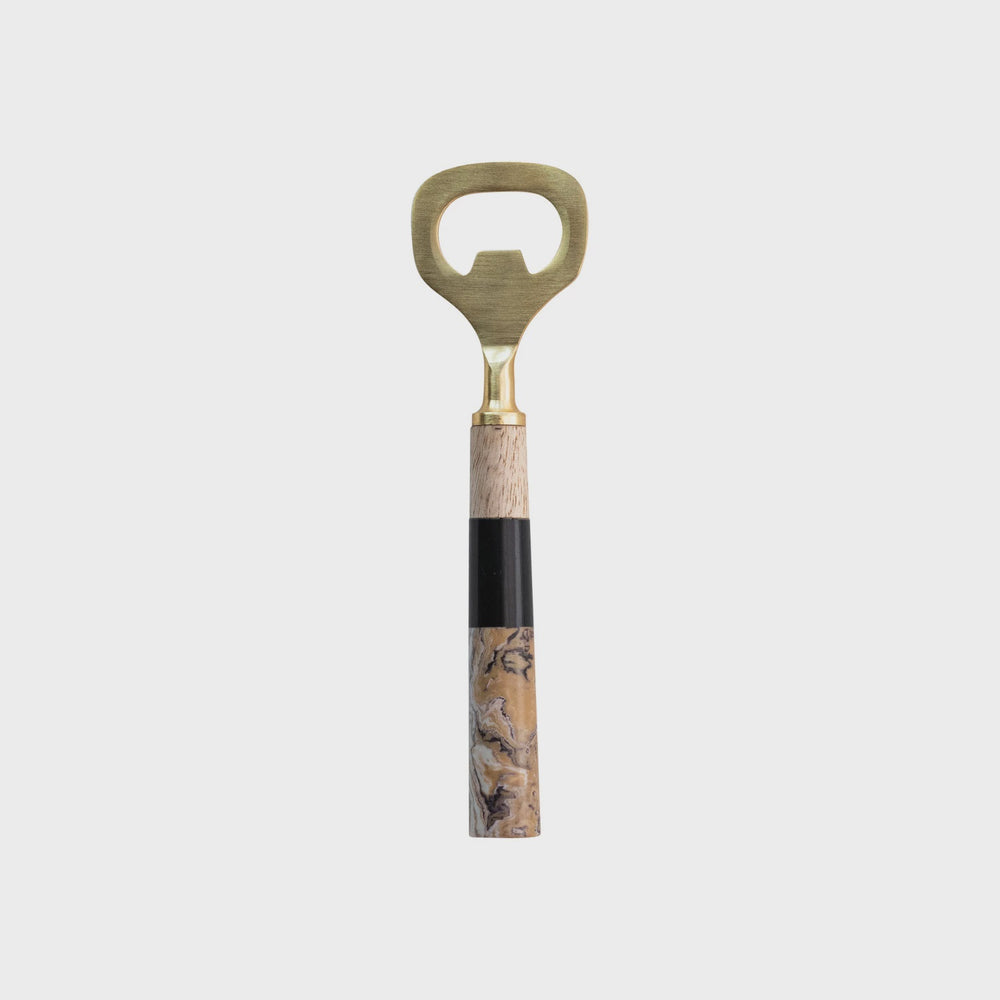 Bottle Opener w/ Marbled Resin & Mango Wood Handle