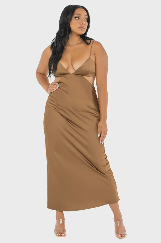 
            
                Load image into Gallery viewer, PRE-LOVED Significant Other Jacy Dark Gold dress
            
        