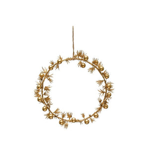 7" Round Faux Metalic Wreath